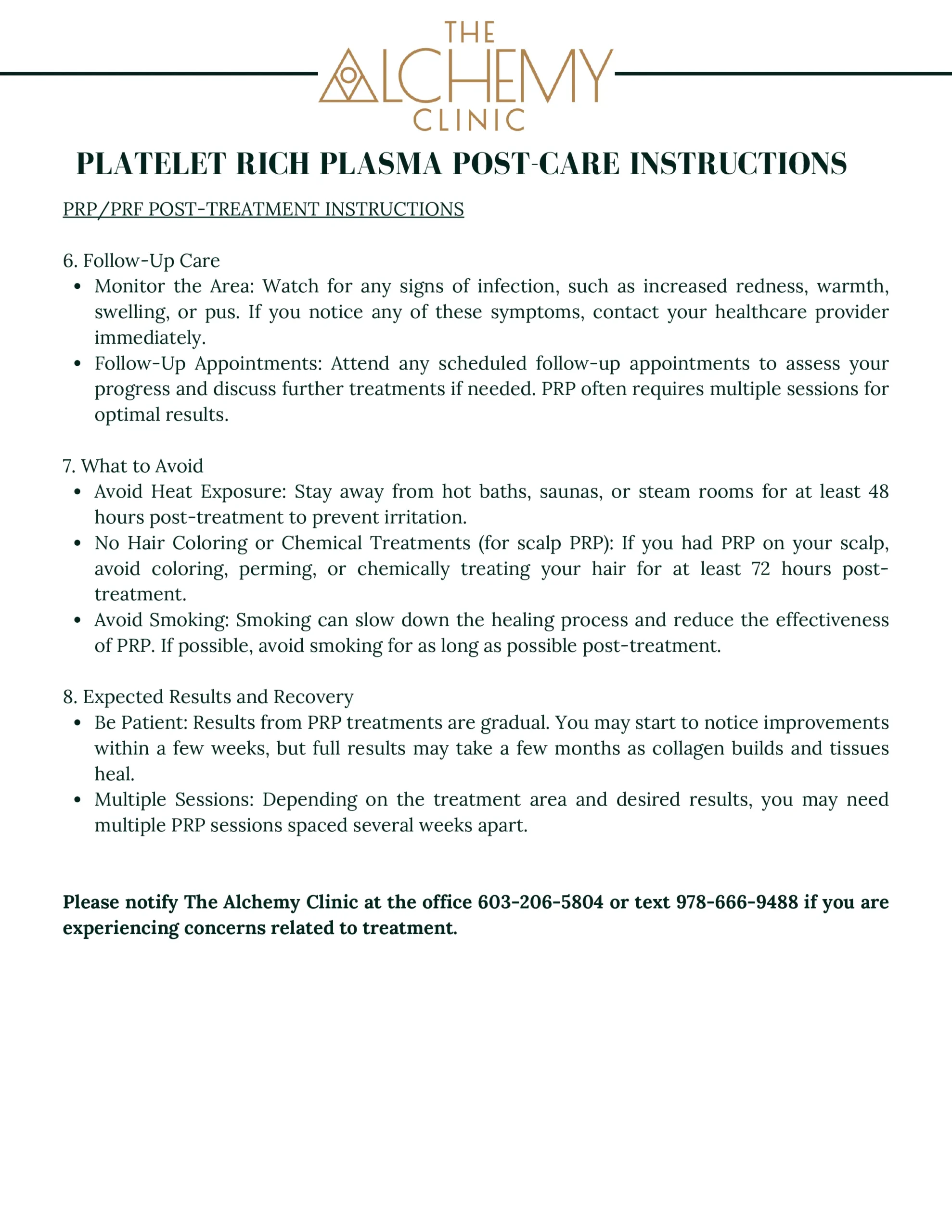 PLATELET RICH PLASMA POST-CARE INSTRUCTIONS PRE AND POST CARE INSTRUCTIONS-23