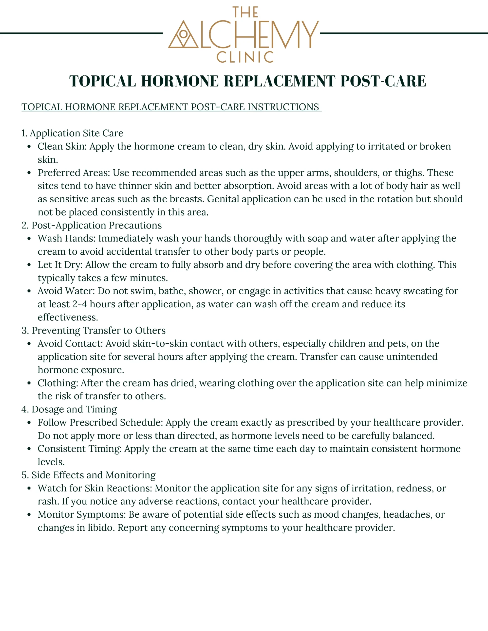 Topical Hormone Replacement Post-care Part-2